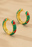 Non Tarnish Flower Huggie Hoop Earrings