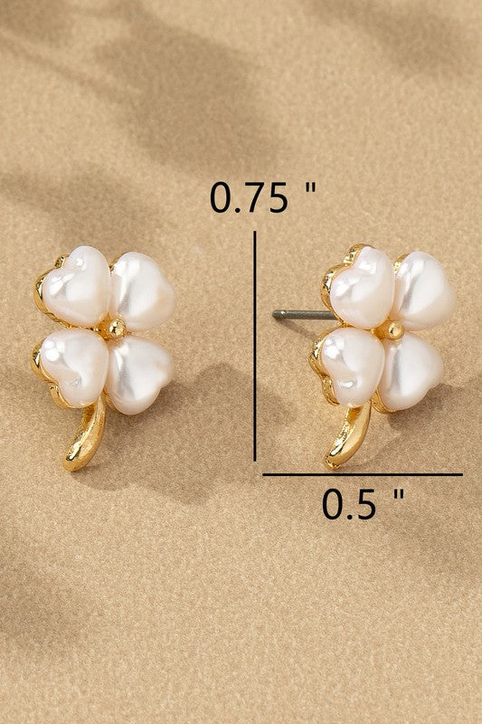 Clover Heart Stud Earrings by LA3accessories