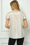 Blusa Elegante con Manga Lentejuelas y Detalle Keyhole
