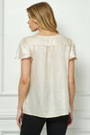 Blusa Elegante con Manga Lentejuelas y Detalle Keyhole