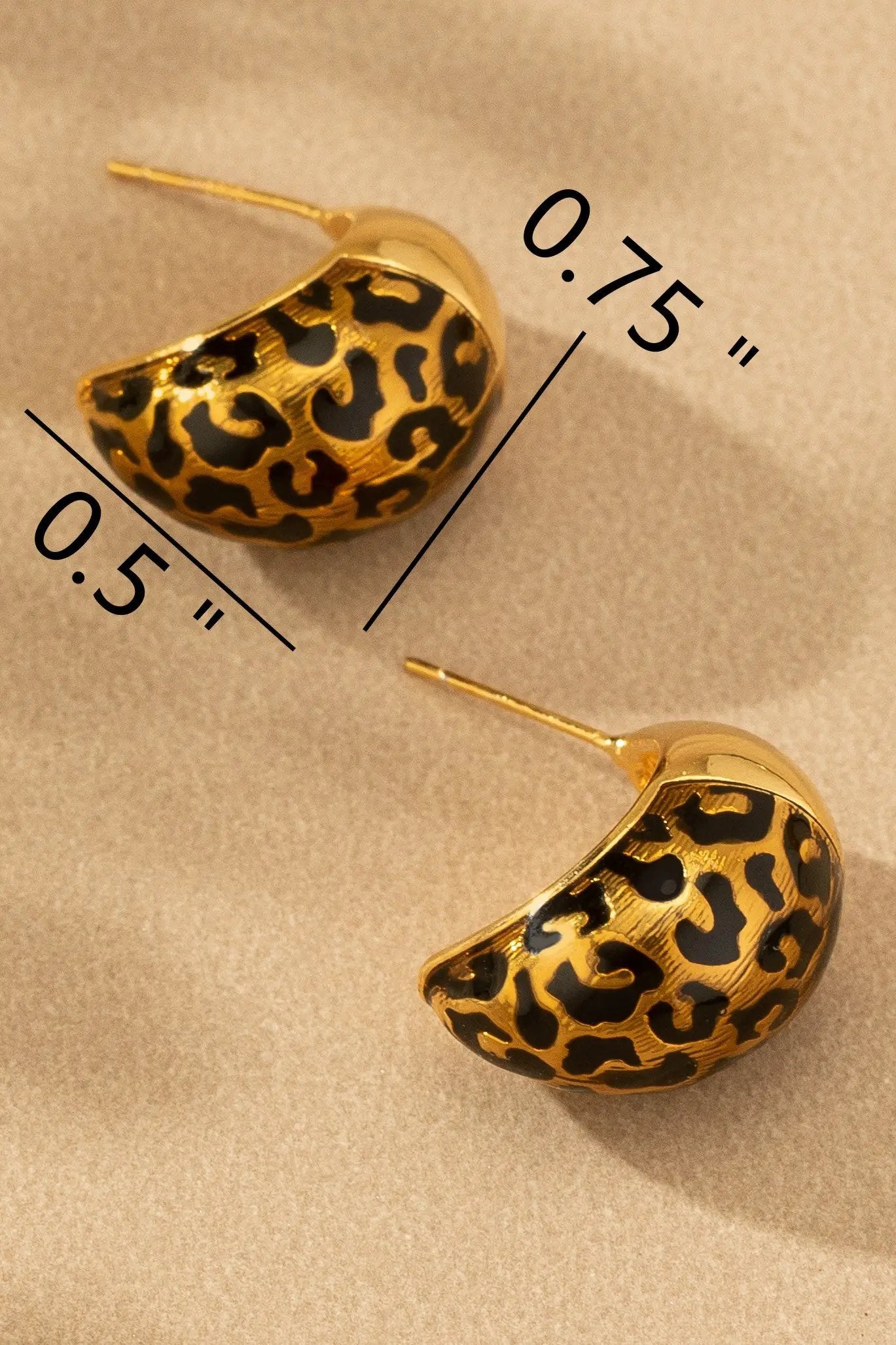 Aretes Leopardo acero inoxidable cuadrado by LA3accessories