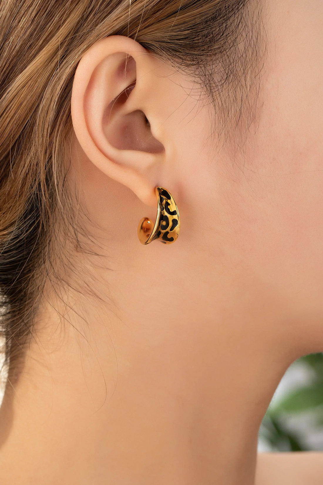 Aretes Leopardo acero inoxidable cuadrado by LA3accessories