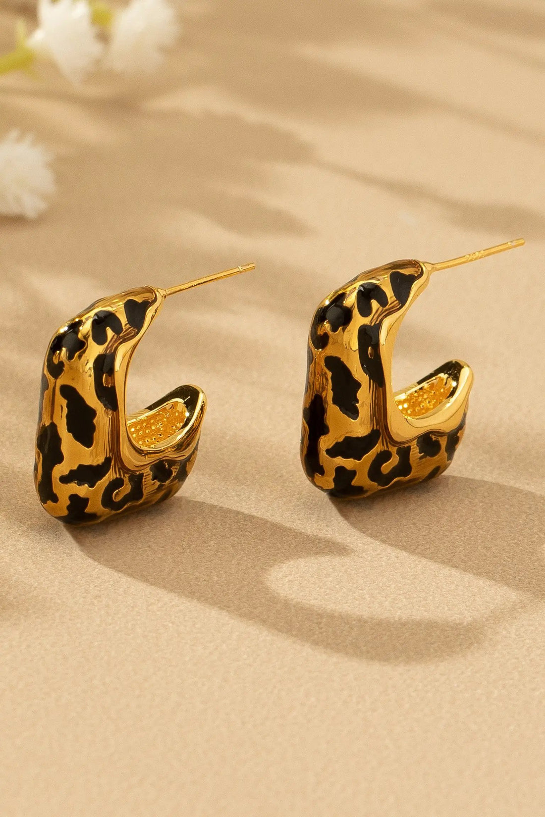 Aretes Leopardo acero inoxidable cuadrado by LA3accessories