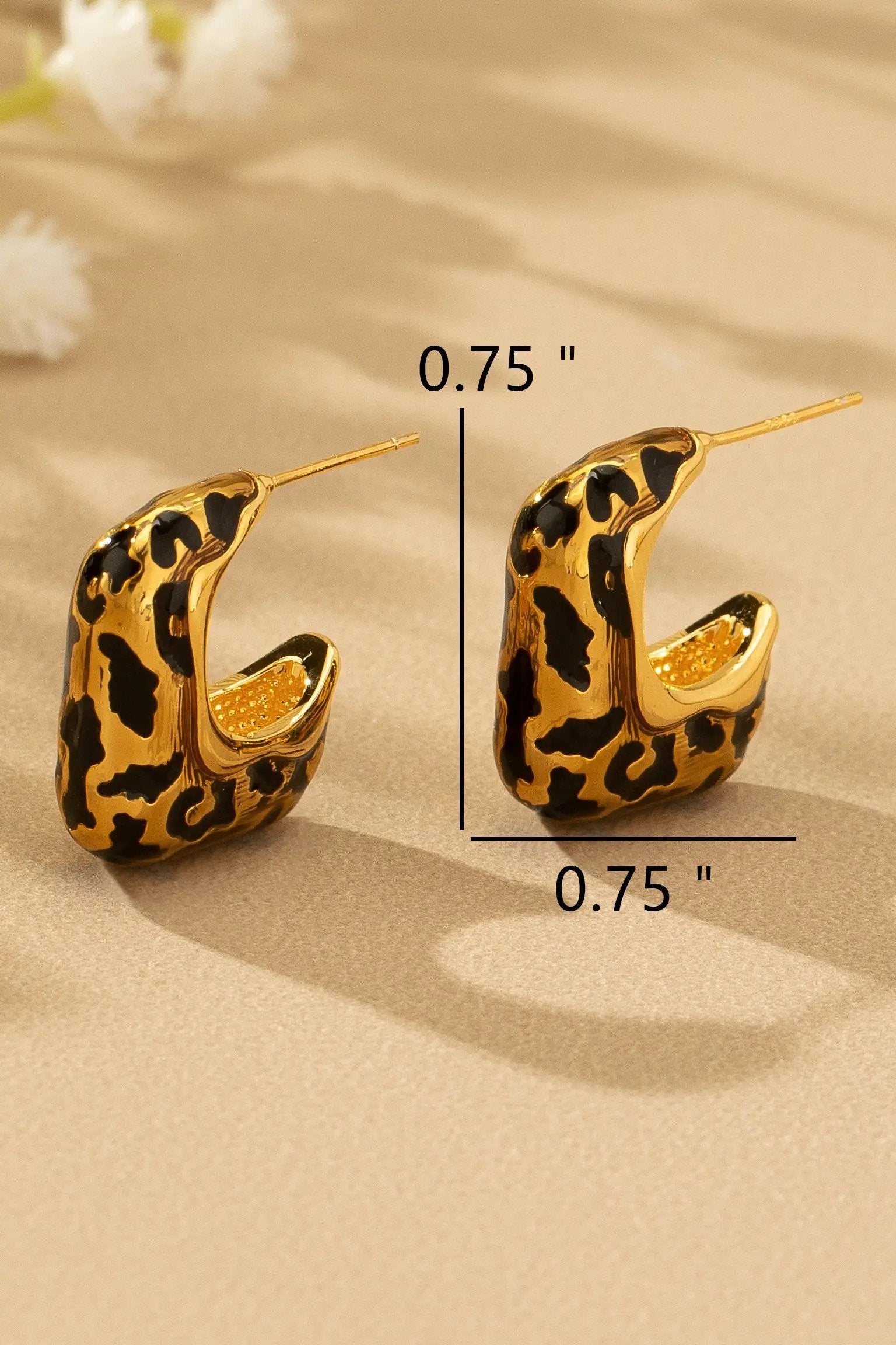 Aretes Leopardo acero inoxidable cuadrado by LA3accessories