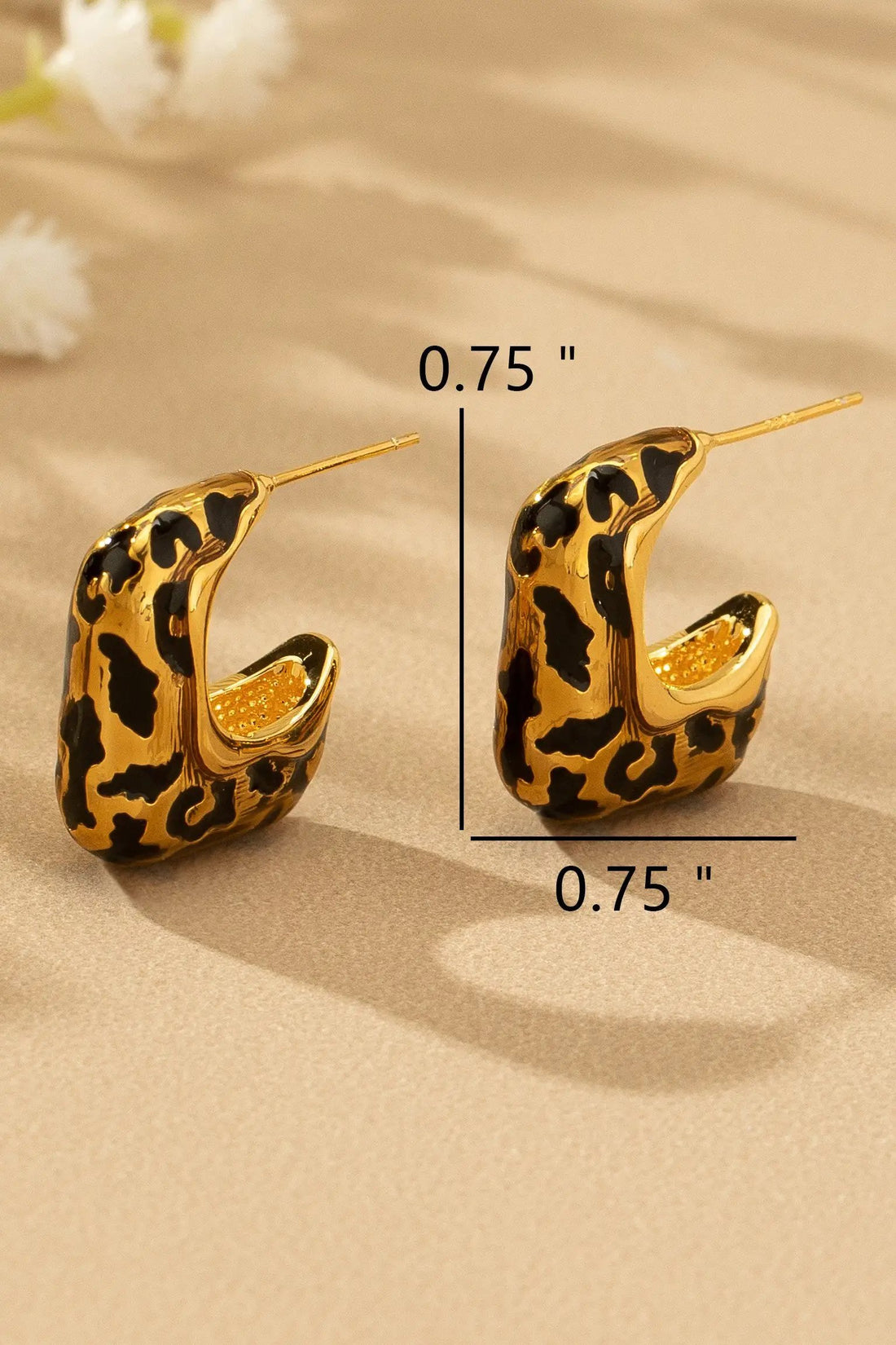 Aretes Leopardo acero inoxidable cuadrado by LA3accessories