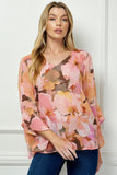 Elegante Blusa con Volantes y Cuello en V