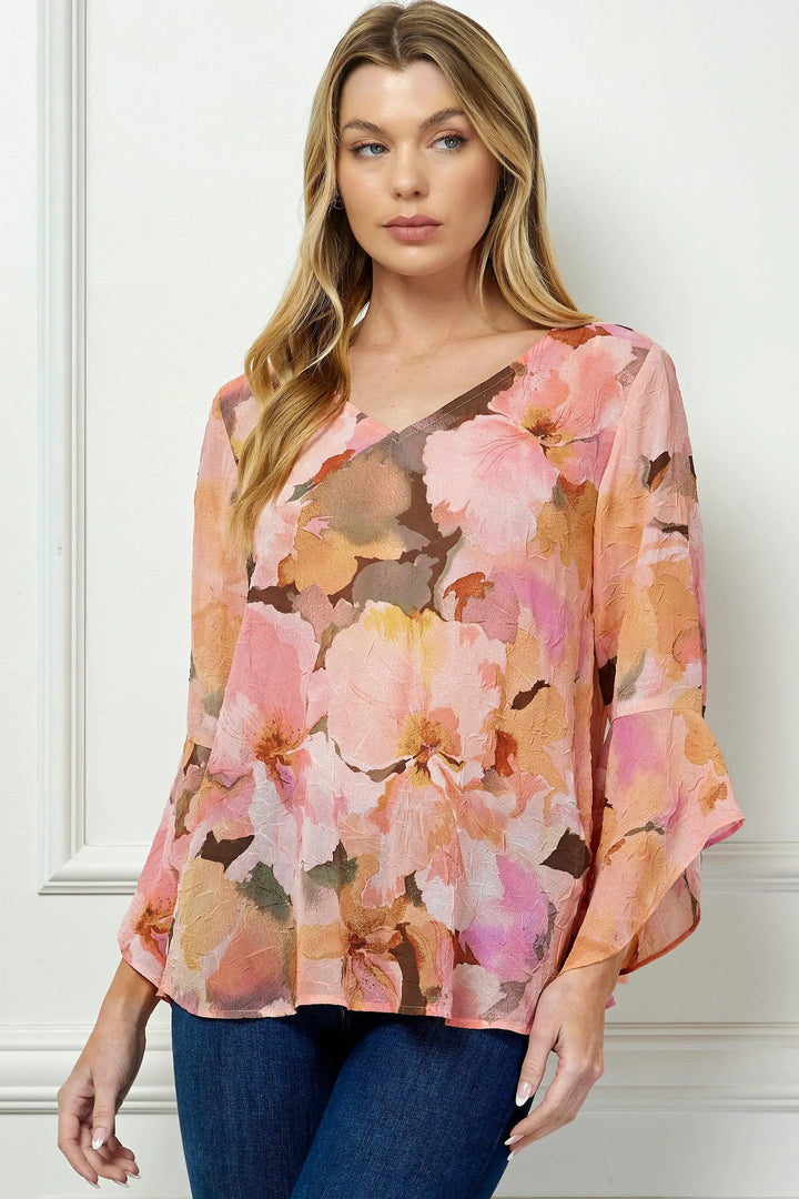 Elegante Blusa con Volantes y Cuello en V by Yanet Collective
