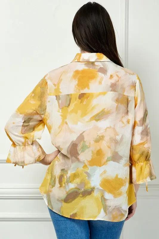 Blusa de Cuello Johnny con Manga Larga de Lazo by Yanet Collective