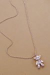 Collar con cadena de bolas y dije de oso dorado en 3D