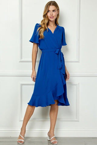 Vestido Clásico Elegancia Faux Wrap: Sofisticación y Estilo Atemporal