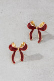 Color Enamel Bow Earrings