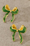 Color Enamel Bow Earrings