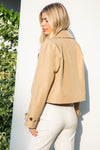 Chamarra estilo trench corta para mujer khaki