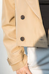 Chamarra estilo trench corta para mujer khaki