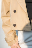 Chamarra estilo trench corta para mujer khaki