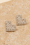 Pendientes de Corazón Pixelado con Pavé de Circonitas Cúbicas