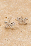 Mini Aretes de Moño con Lazos de Pavé CZ: Elegancia Brillante