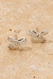 Mini Aretes de Moño con Lazos de Pavé CZ: Elegancia Brillante