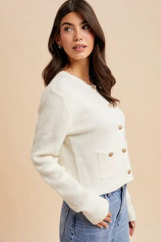 Cárdigan Sueter de Mujer Elegante con Botones Barrocos by Yanet Collective