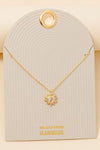 Collar con dije de corazón en llamas con zirconia cúbica bañado en oro
