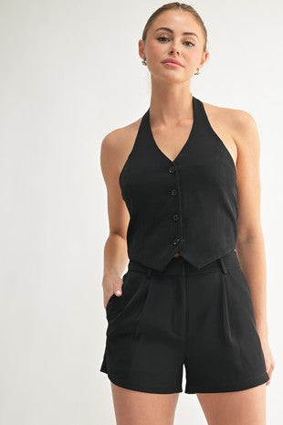 Shorts Cintura Alta de Vestir Negros