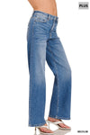 Pantalones de Mezclilla Talle Alto con Pierna Recta Talla Extra