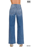 Pantalones de Mezclilla Talle Alto con Pierna Recta Talla Extra