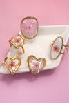 Anillos florales de acero inoxidable de 18 quilates sin deslustre