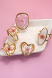 Anillos florales de acero inoxidable de 18 quilates sin deslustre