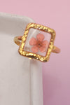 Anillos florales de acero inoxidable de 18 quilates sin deslustre