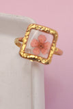 Anillos florales de acero inoxidable de 18 quilates sin deslustre