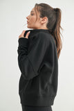 Sudadera Cuello Alto con zipper Pullover Negra