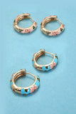 Pendientes florales vintage de esmalte cloisonné