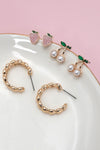 Pendientes de aro con cereza y fresa