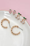 Pendientes de aro con cereza y fresa