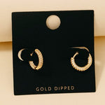 Aretes de aro con bisagra y pavé de zirconia cúbica bañados en oro