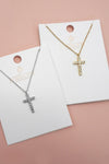 Collar con cruz de acero inoxidable de 18 quilates resistente al deslustre