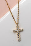 Collar con cruz de acero inoxidable de 18 quilates resistente al deslustre