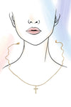 Collar con cruz de acero inoxidable de 18 quilates resistente al deslustre