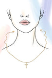 Collar con cruz de acero inoxidable de 18 quilates resistente al deslustre