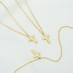 Collar con cruz de acero inoxidable de 18 quilates resistente al deslustre