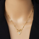 Collar de lazo de acero inoxidable de 18 quilates sin deslustre
