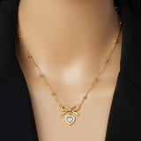 Collar de lazo de acero inoxidable de 18 quilates sin deslustre