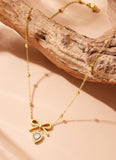 Collar de lazo de acero inoxidable de 18 quilates sin deslustre
