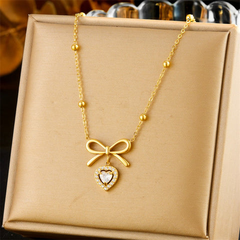 Collar de lazo de acero inoxidable de 18 quilates sin deslustre