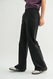 Pantalón Negro Mujer Pierna Ancha Transpirable Fresco | Oficina Casual Chic