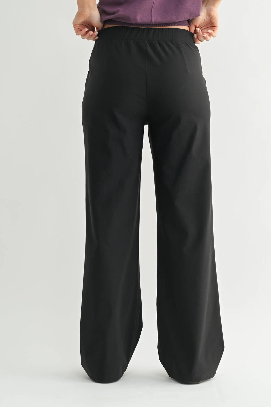 Pantalón Negro Mujer Pierna Ancha Transpirable Fresco | Oficina Casual Chic by Yanet Collective