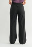 Pantalón Negro Mujer Pierna Ancha Transpirable Fresco | Oficina Casual Chic