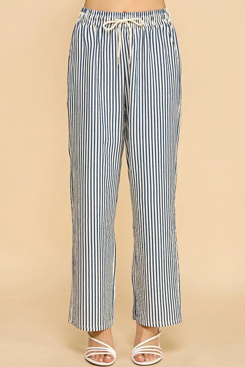 NEW MIX by TU / TRENDY U Pantalones de Pierna Recta con Rayas para Mujer - Pants