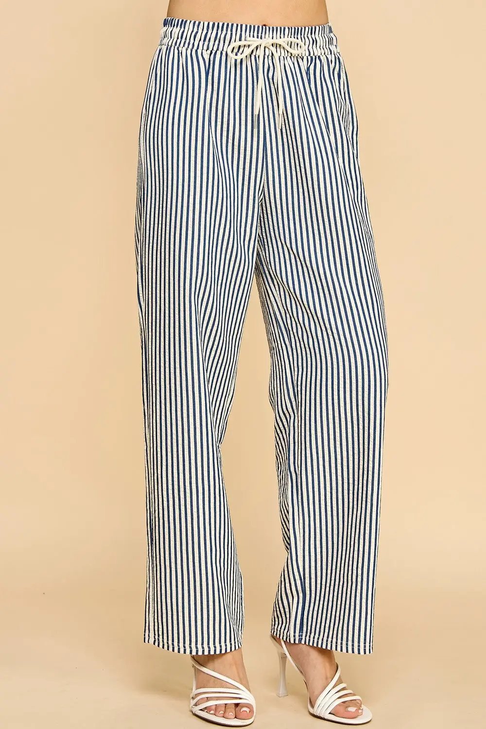 NEW MIX by TU / TRENDY U Pantalones de Pierna Recta con Rayas para Mujer - Pants